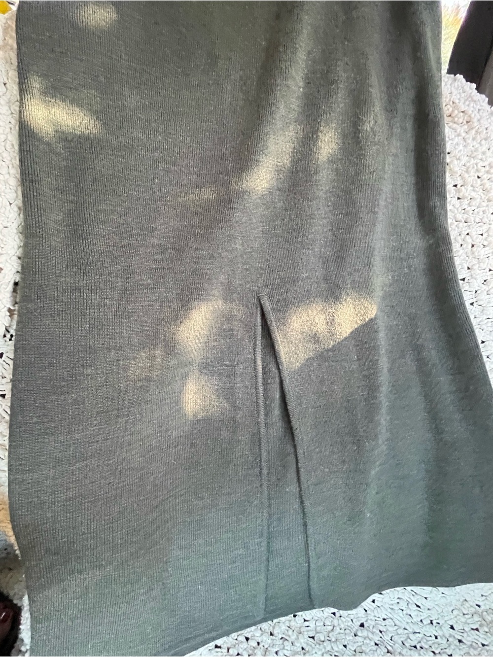 Wool Blend Jessica Olive Green Knit Maxi Skirt 12